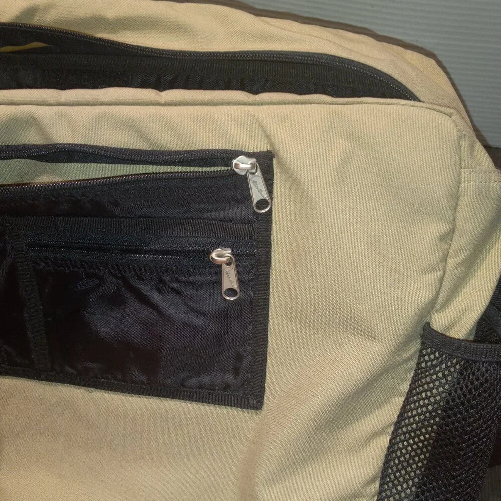 Eddie Bauer Messenger Laptop Travel Bag Beige